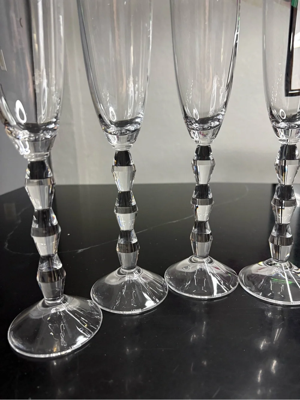 Lenox champagne flutes “Carat” pattern